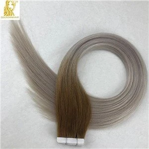 Ombre Tape Gule Remy ekstansyon cheve